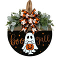 Halloween Ghost & Pumpkin Wreath