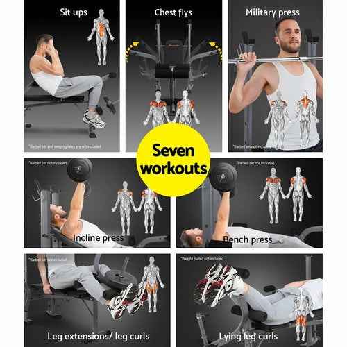 Banco de musculación Everfit 7 en 1 con extensión de piernas