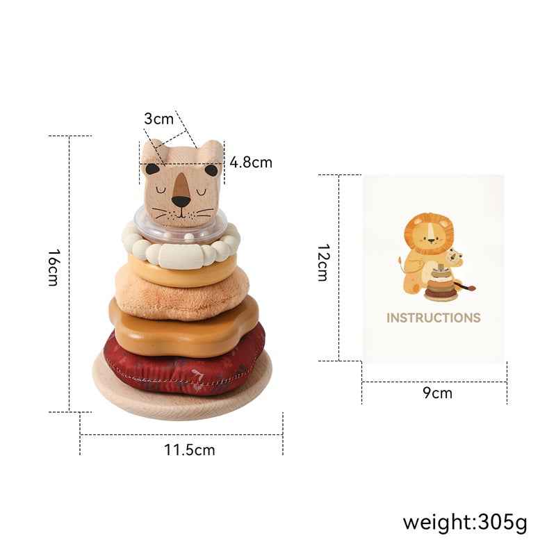 Juego educativo de apilado de madera para niños