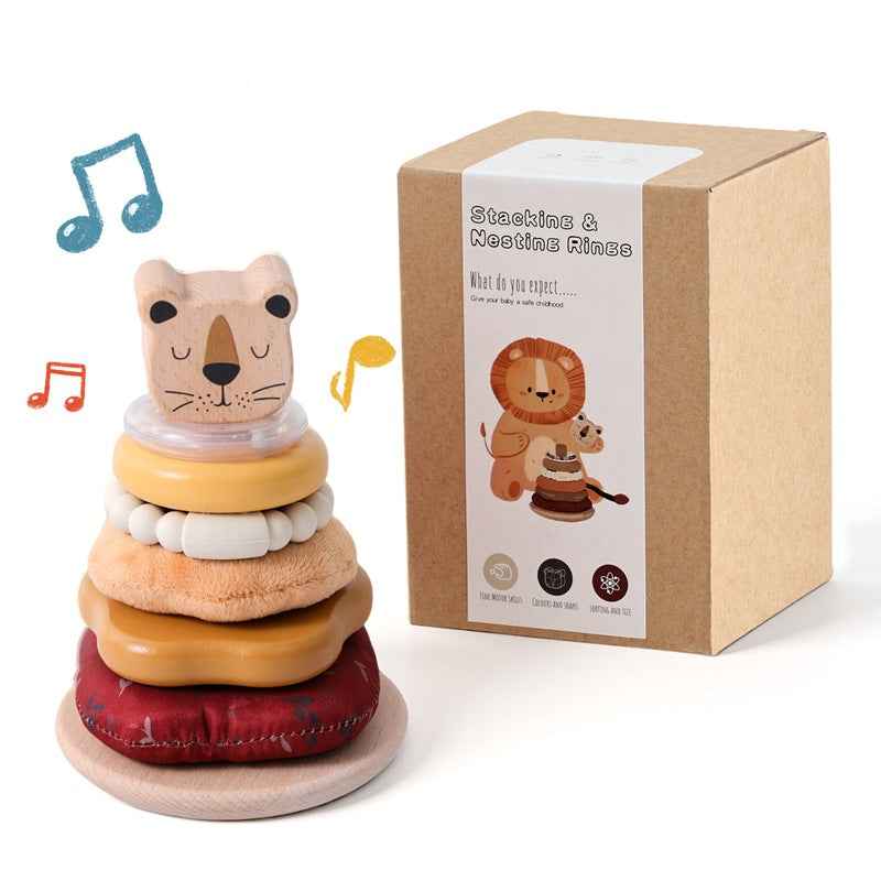 Juego educativo de apilado de madera para niños