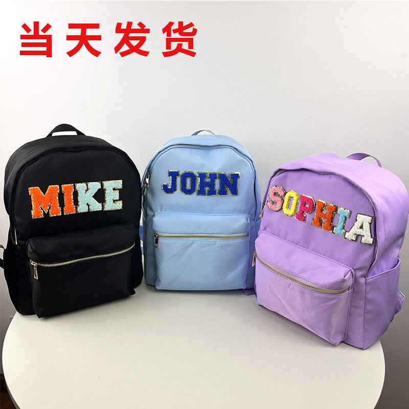 In stock waterproof backpack casual schoolbag large capacity high quality simple backpack school nylon storage bag