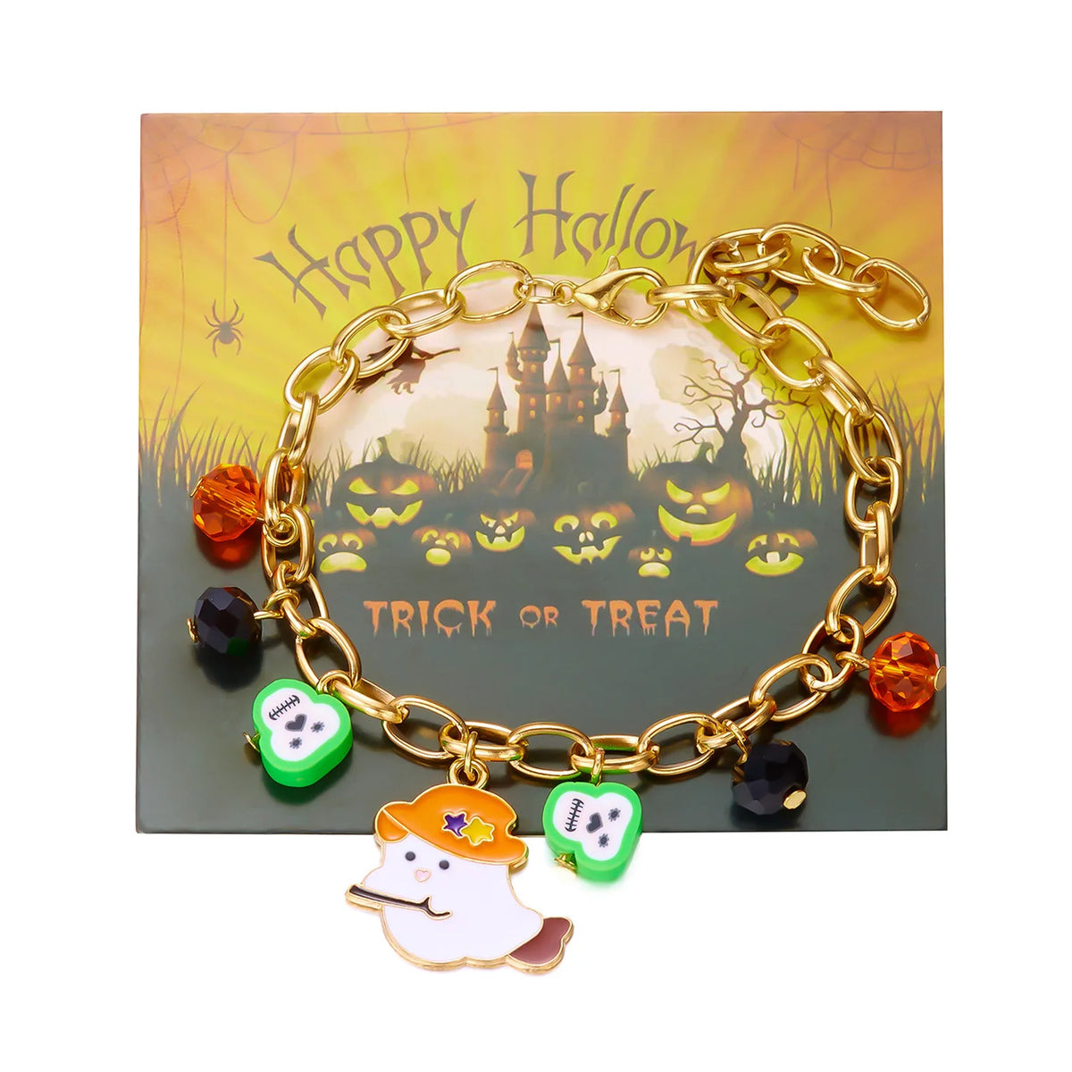 🎃 Pulsera Halloween Fantasmas, Dios de la Muerte y Calabaza