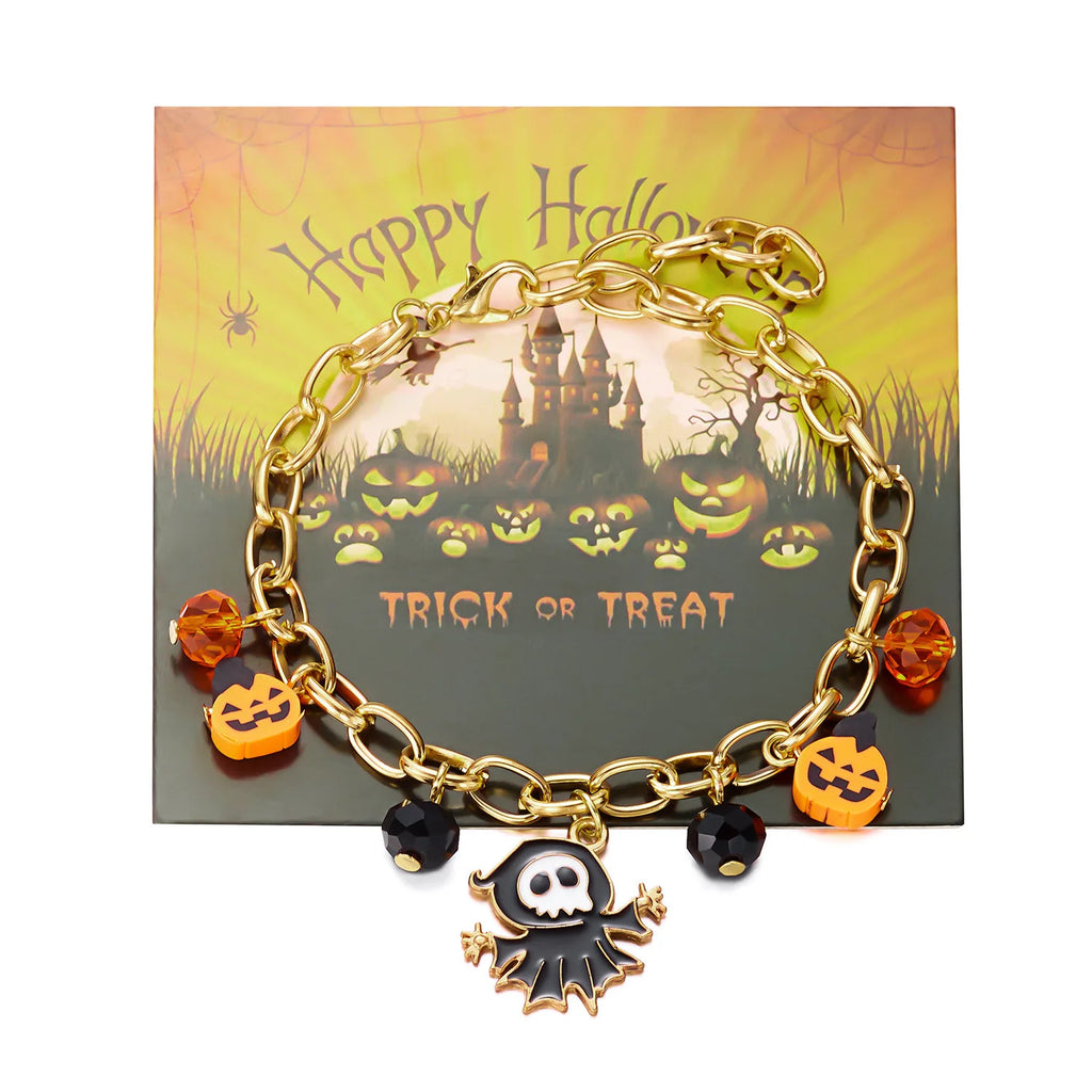 🎃 Pulsera Halloween Fantasmas, Dios de la Muerte y Calabaza
