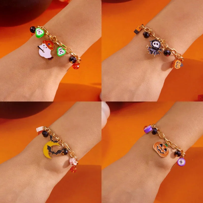 🎃 Pulsera Halloween Fantasmas, Dios de la Muerte y Calabaza