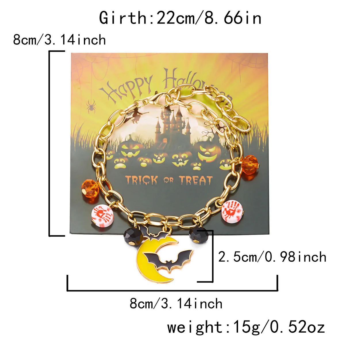 🎃 Pulsera Halloween Fantasmas, Dios de la Muerte y Calabaza