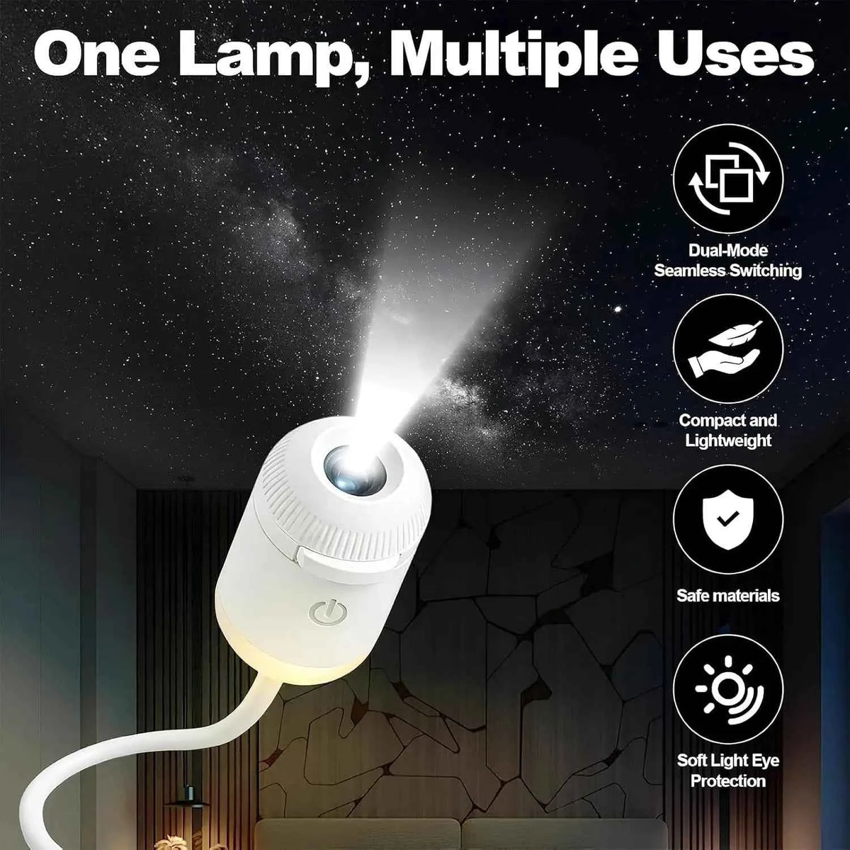 Lámpara proyector de galaxias 2 en 1 USB, luz nocturna de cielo estrellado con diapositivas HD