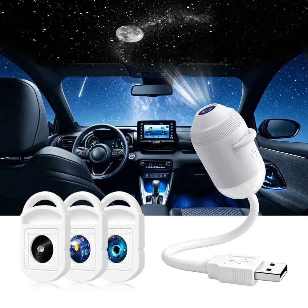 Lámpara proyector de galaxias 2 en 1 USB, luz nocturna de cielo estrellado con diapositivas HD