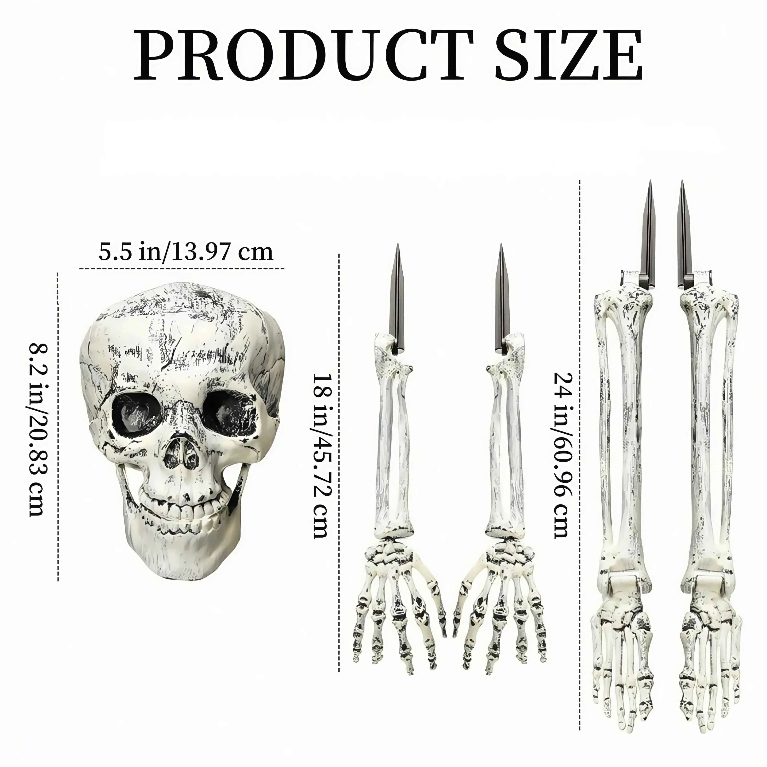 Estacas de Esqueleto para Halloween – Decoración Espeluznante para Jardín
