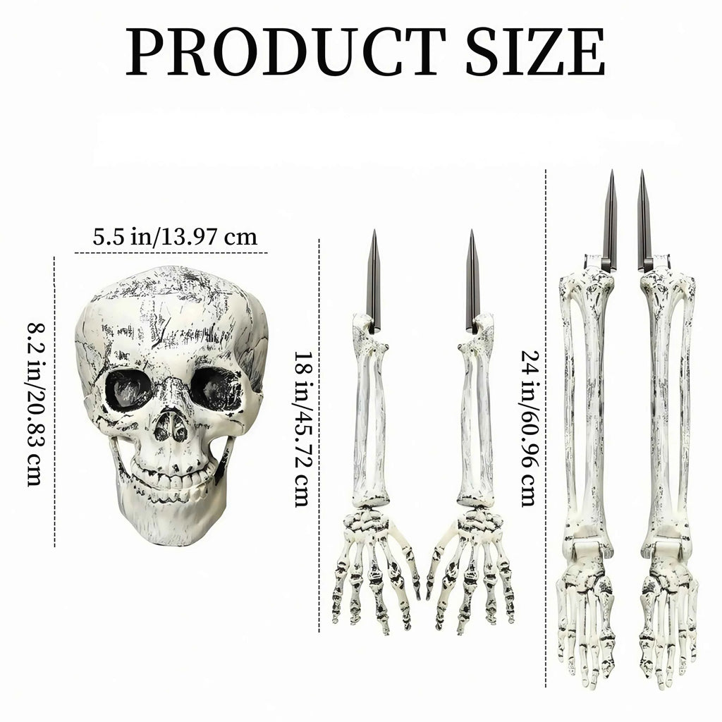 Estacas de Esqueleto para Halloween – Decoración Espeluznante para Jardín