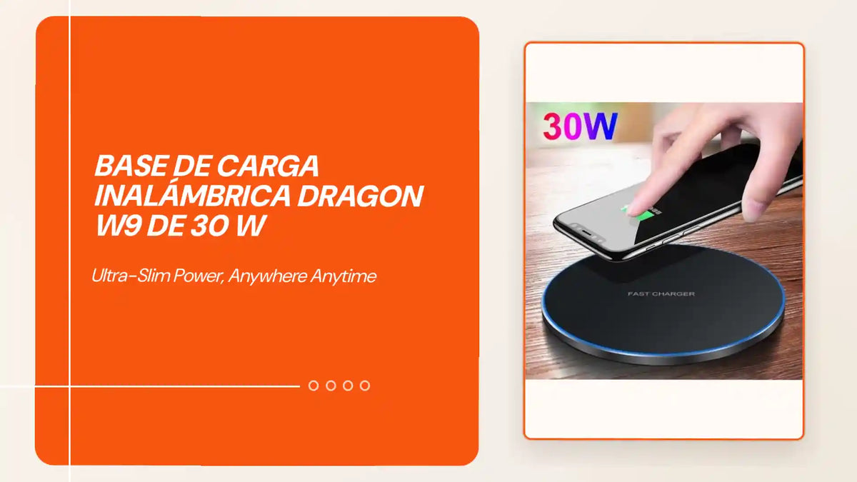 Base de carga inal&aacute;mbrica Dragon W9 de 30 W by@Outfy