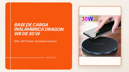 Base de carga inal&aacute;mbrica Dragon W9 de 30 W by@Outfy