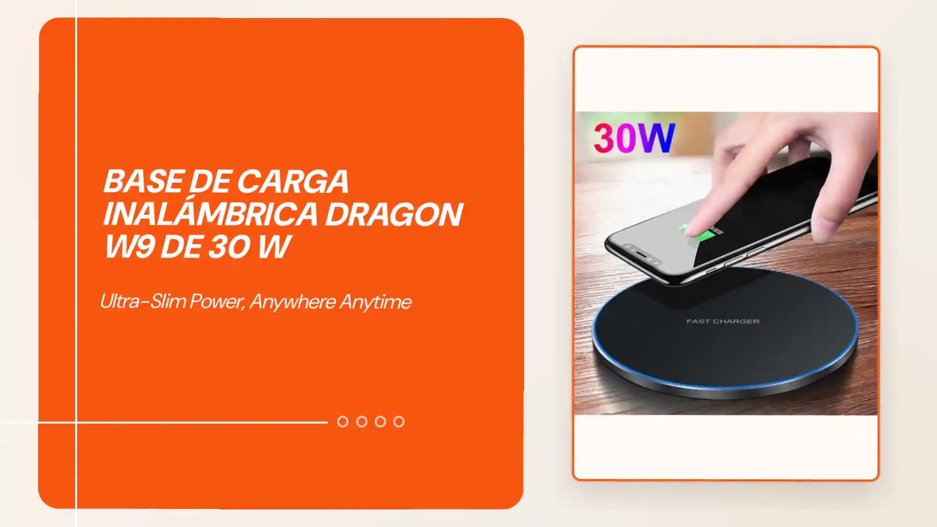 Base de carga inal&aacute;mbrica Dragon W9 de 30 W by@Outfy